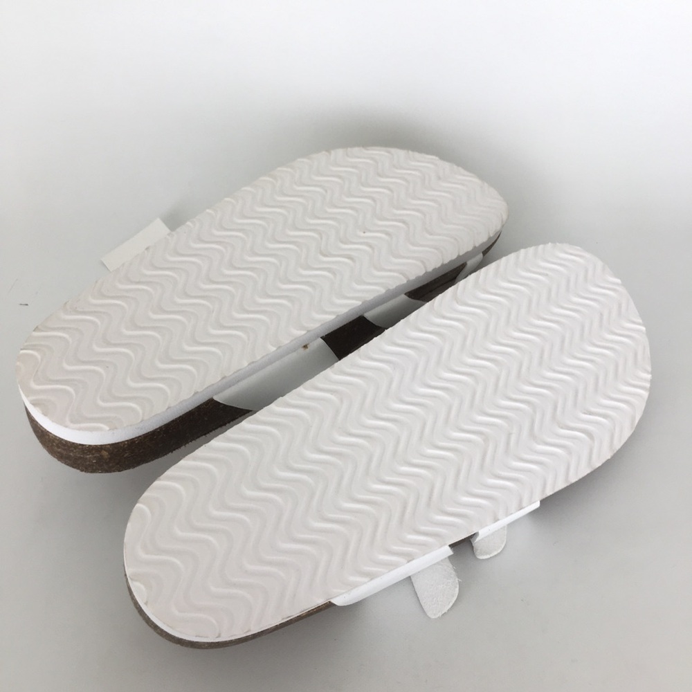Women’s Comfort Sandals NEW White by Time And Tru Double Buckle Cork Footbed - Picture 11 of 12